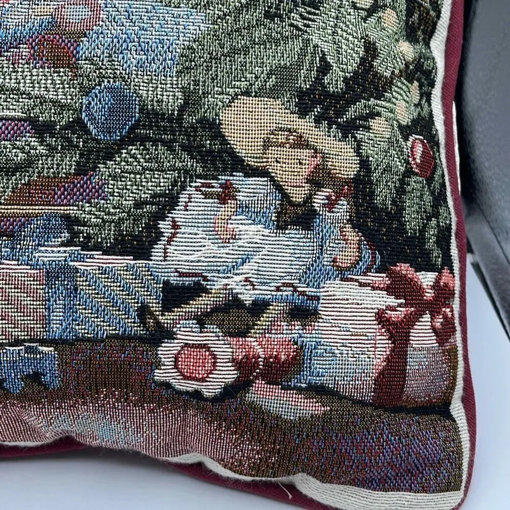 Vintage Arlee Home fashions tapestry Christmas Caroling pillow.